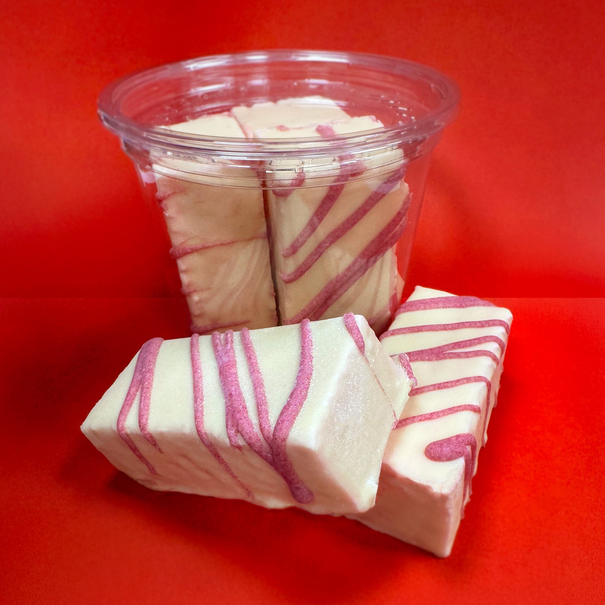 Raspberry Marshmallow Bars in Belgian White Chocolate