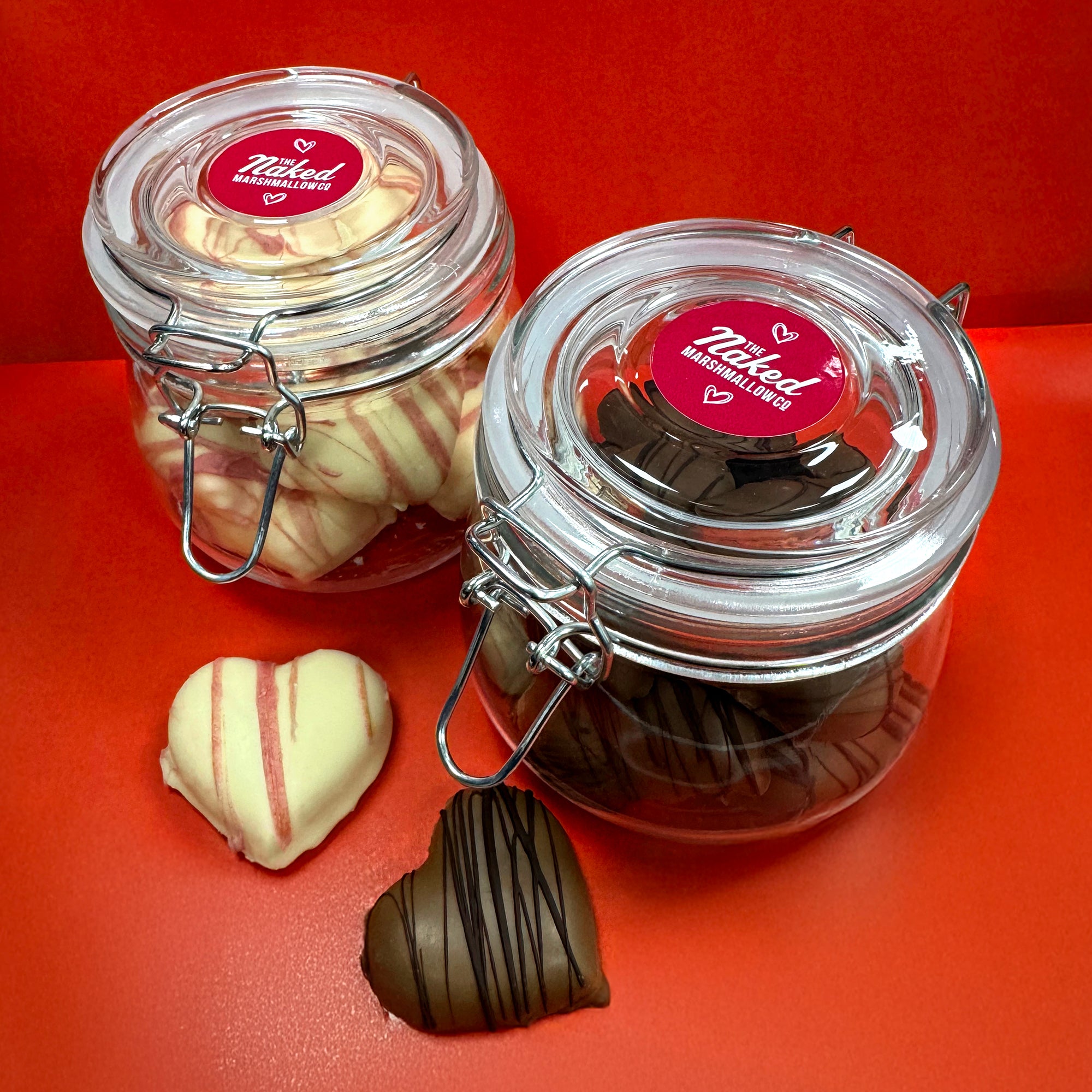 Vanilla Marshmallow Hearts Duo in Belgian Chocolate